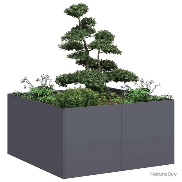 Jardinire anthracite 80x80x40 cm acier lamin  froid alsavelo