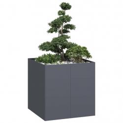 Jardinière anthracite 80x80x80 cm acier alsavelo