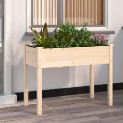 Jardinière avec doublure 118x59x76 cm bois massif de sapin alsavelo