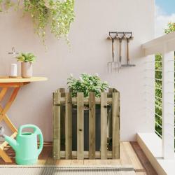 Jardinière avec design de clôture 60x60x60 cm pin imprégné alsavelo