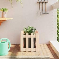 Jardinière avec design de clôture 40x40x40 cm pin massif alsavelo