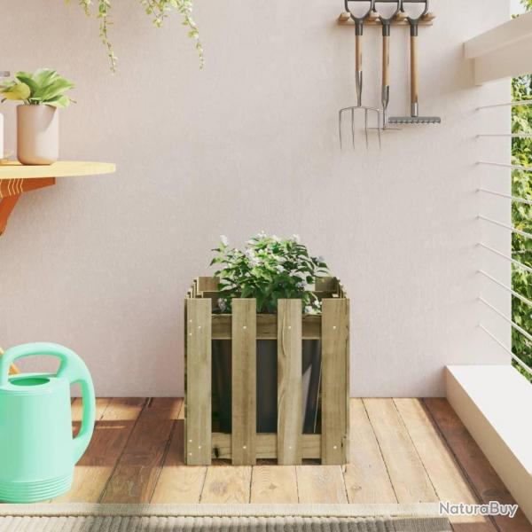 Jardinire avec design de clture 40x40x40 cm pin imprgn alsavelo