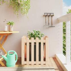 Jardinière avec design de clôture 60x60x60 cm pin massif alsavelo