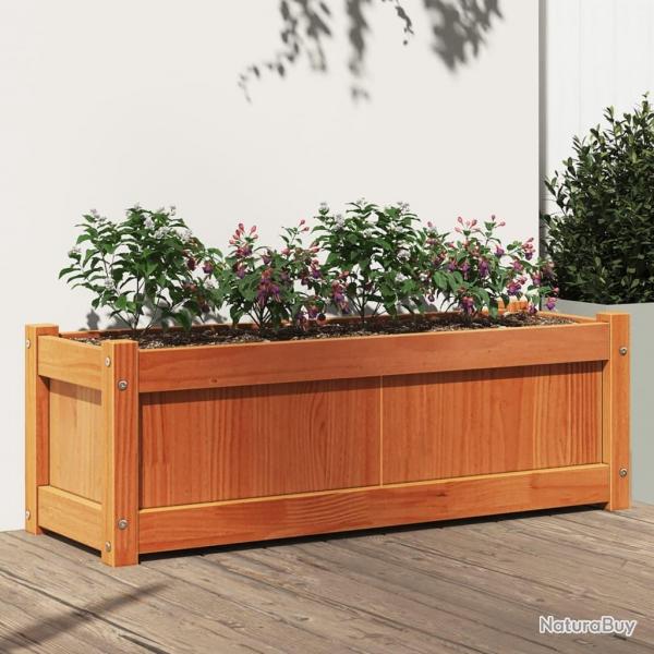 Jardinire cire marron 90x31x31 cm bois de pin massif alsavelo