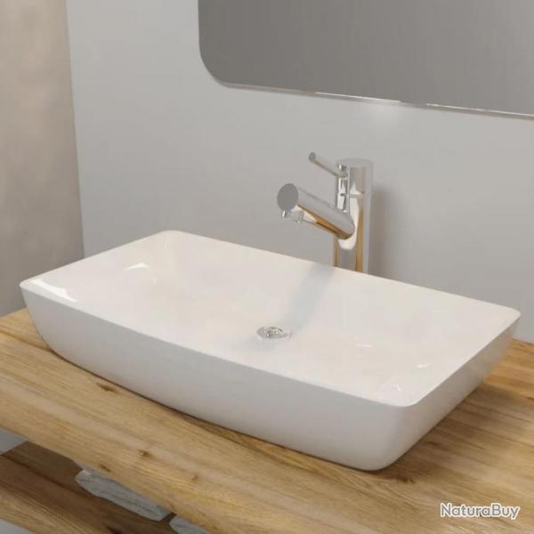 Lavabo rectangulaire Cramique Blanc 71 x 39 cm alsavelo