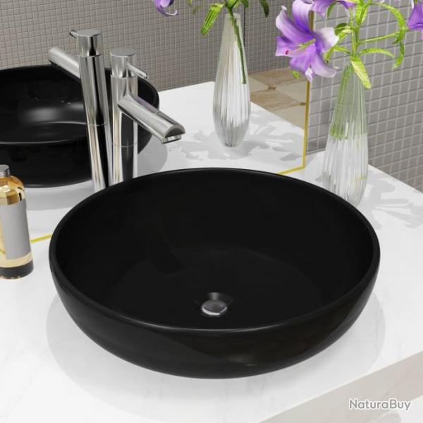 Lavabo rond cramique noir 42x12 cm alsavelo