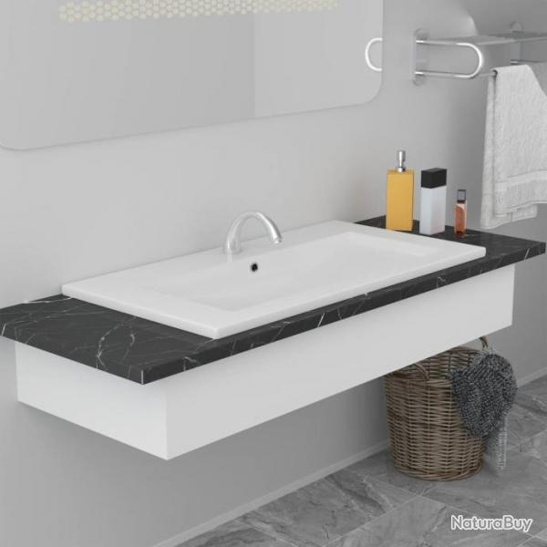 Lavabo encastr 91 x 39,5 x 18,5 cm Cramique Blanc alsavelo