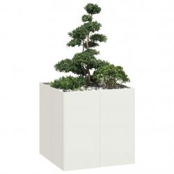Jardinière blanc 80x80x80 cm acier alsavelo