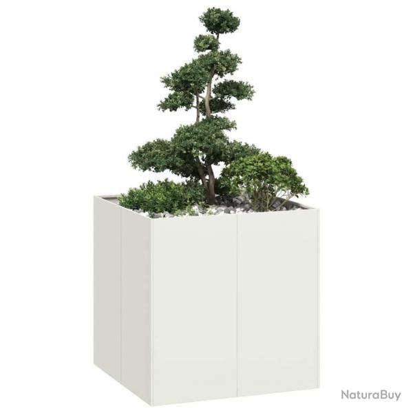 Jardinire blanc 80x80x80 cm acier alsavelo