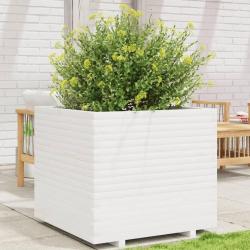 Jardinière blanc 80x80x72 cm bois de pin massif alsavelo