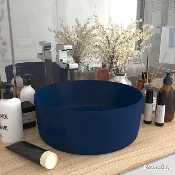 Lavabo rond de luxe Bleu fonc mat 40x15 cm Cramique alsavelo