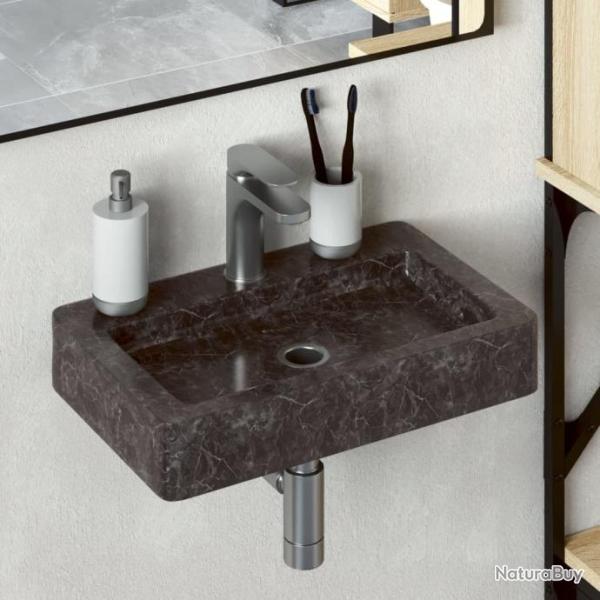 Lavabo mural noir 38x24x6,5 cm marbre alsavelo