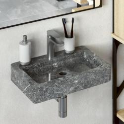 Lavabo mural gris 38x24x6,5 cm marbre alsavelo