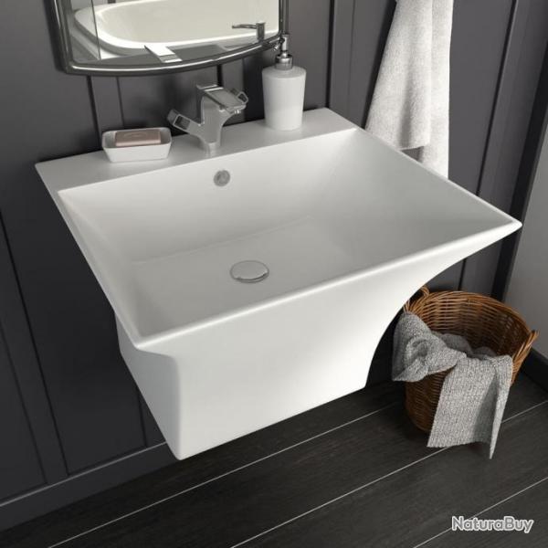 Lavabo mural Cramique Blanc 500 x 450 x 410 mm alsavelo