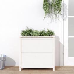 Jardinière blanc 82,5x40x78 cm bois massif de pin alsavelo