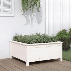 Jardinière blanc 82,5x82,5x39 cm bois massif de pin alsavelo