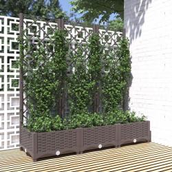 Jardinière avec treillis Marron 120x40x121,5 cm PP alsavelo