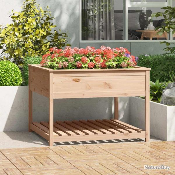 Jardinire avec tagre 111,5x111,5x81 cm Bois massif de pin alsavelo