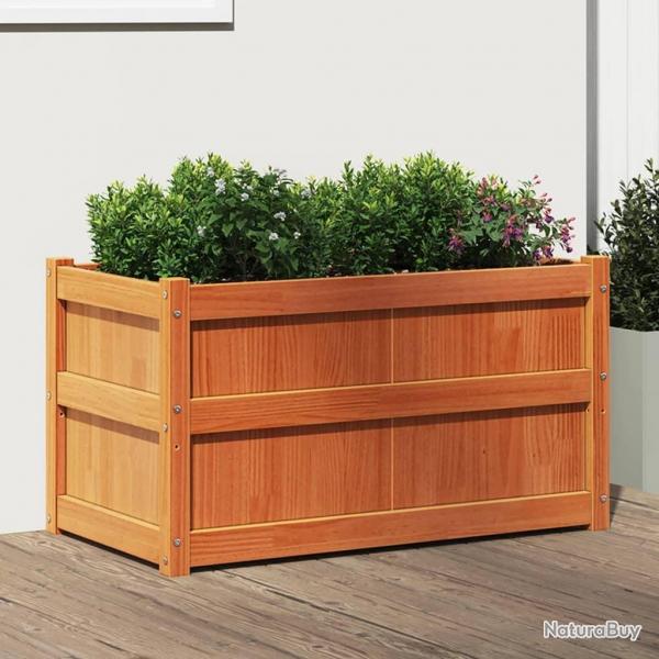 Jardinire cire marron 90x50x50 cm bois de pin massif alsavelo