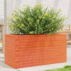 Jardinière cire marron 90x40x45,5 cm bois de pin massif alsavelo