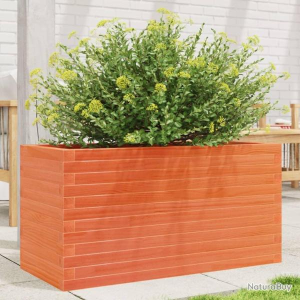 Jardinire cire marron 90x40x45,5 cm bois de pin massif alsavelo