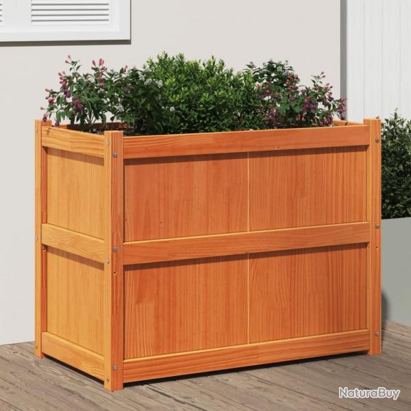 Jardinire cire marron 90x50x70 cm bois de pin massif alsavelo