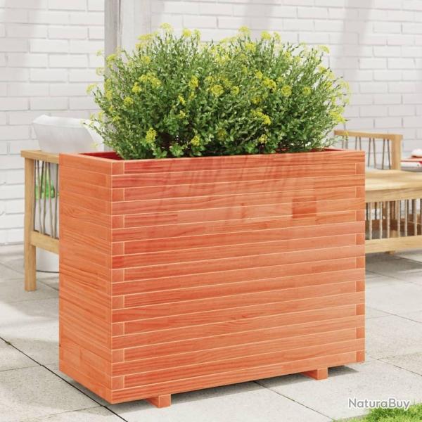 Jardinire cire marron 90x40x72,5 cm bois de pin massif alsavelo