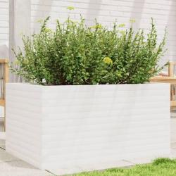 Jardinière blanc 90x60x45,5 cm bois de pin massif alsavelo