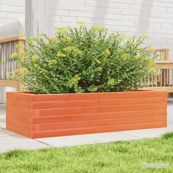 Jardinire cire marron 90x40x23 cm bois de pin massif alsavelo
