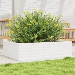 Jardinière blanc 90x60x23 cm bois de pin massif alsavelo