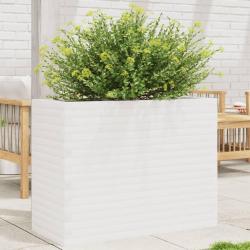 Jardinière blanc 90x40x68,5 cm bois de pin massif alsavelo