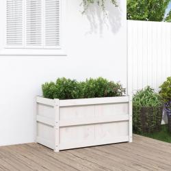 Jardinière blanc 90x50x50 cm bois de pin massif alsavelo