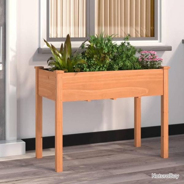 Jardinire avec doublure marron 118x59x76 cm bois massif sapin alsavelo