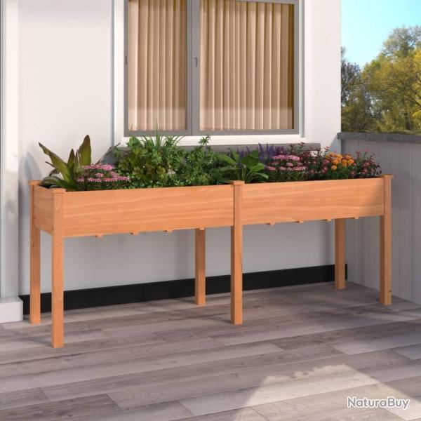 Jardinire avec doublure marron 203x53x76 cm bois massif sapin alsavelo