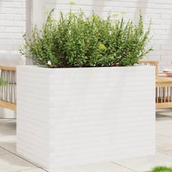 Jardinière blanc 90x60x68,5 cm bois de pin massif alsavelo
