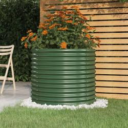 Jardinière de jardin Acier enduit de poudre 80x80x68 cm Vert alsavelo