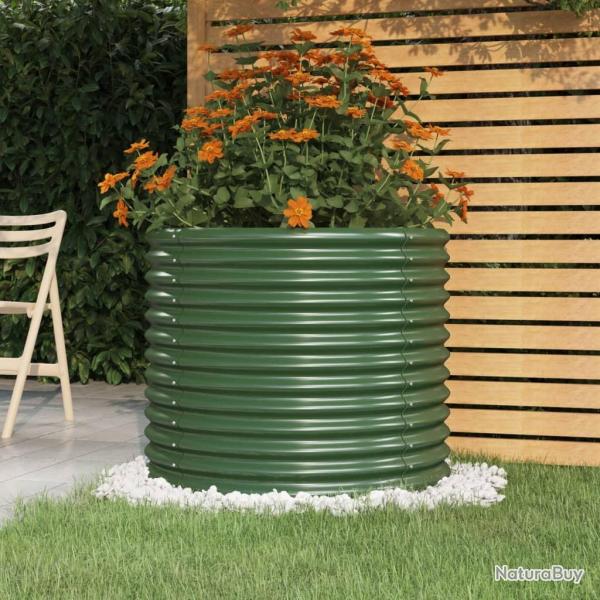Jardinire de jardin Acier enduit de poudre 80x80x68 cm Vert alsavelo