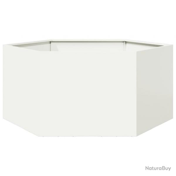 Jardinire blanc hexagone 104x90x45 cm acier alsavelo