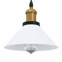 Lampe suspendue réglable hauteur E27 blanc brillant Ø22cm métal alsavelo