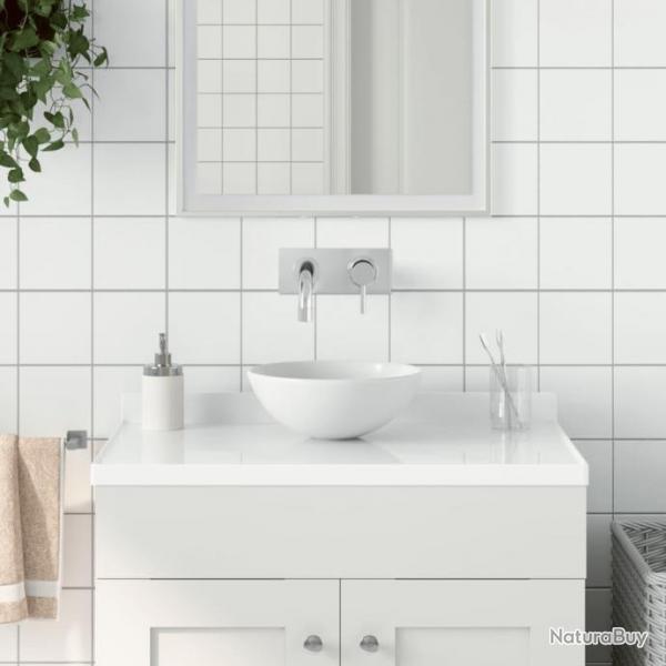 Lavabo de salle de bain Cramique Blanc mat Rond