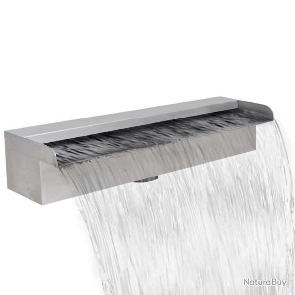 Lame d'eau rectangulaire 45 cm Acier inoxydable pour piscine alsavelo