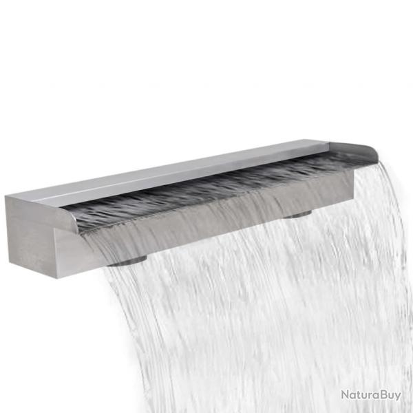 Lame d'eau rectangulaire 60 cm Acier inoxydable pour piscine alsavelo