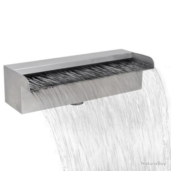 Lame d'eau rectangulaire 30 cm Acier inoxydable pour piscine alsavelo