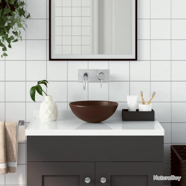 Lavabo de salle de bain Cramique Marron Rond