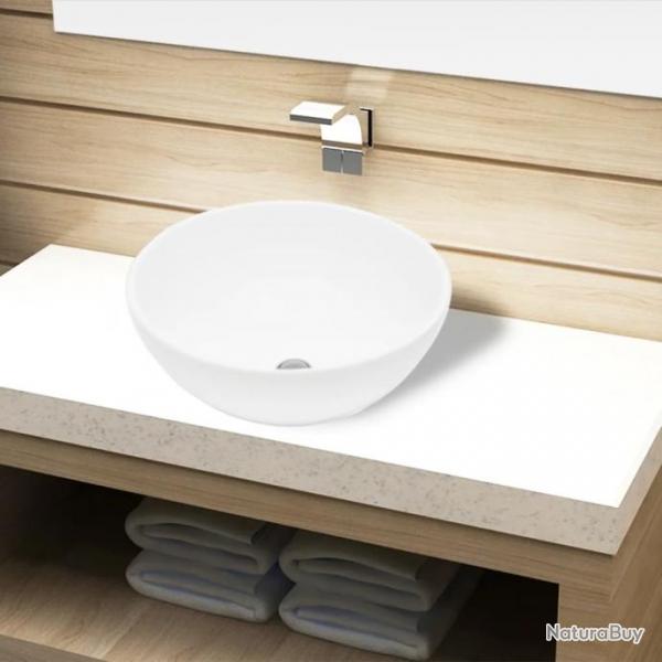 Lavabo de salle de bain Cramique Rond Blanc