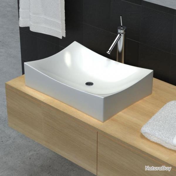 Lavabo de salle de bain en cramique Blanc brillant