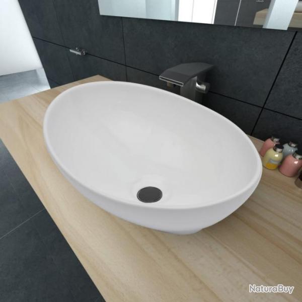 Lavabo en forme ovale Cramique 40 x 33 cm Blanc