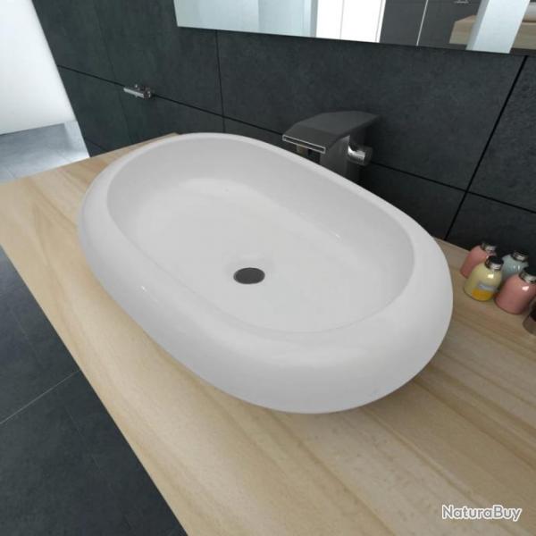 Lavabo en forme ovale Cramique 63 x 42 cm Blanc