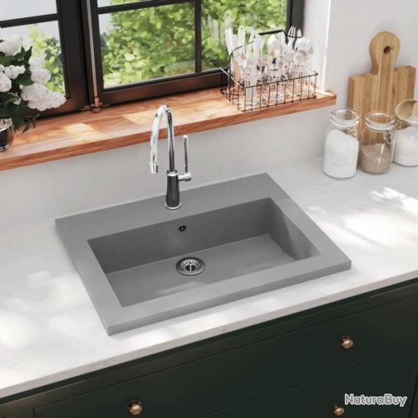 Lavabo en granit 600 x 450 x 120 mm Gris