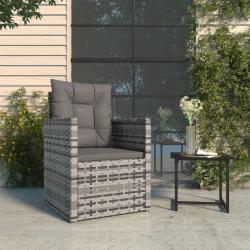 Fauteuil de jardin avec coussins Gris Résine tressée alsavelo